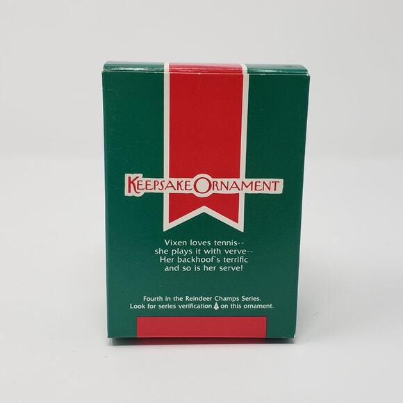 1989 Hallmark Vixen #4 Reindeer Champs Handcrafted Christmas Holiday Ornament - Picture 7 of 8